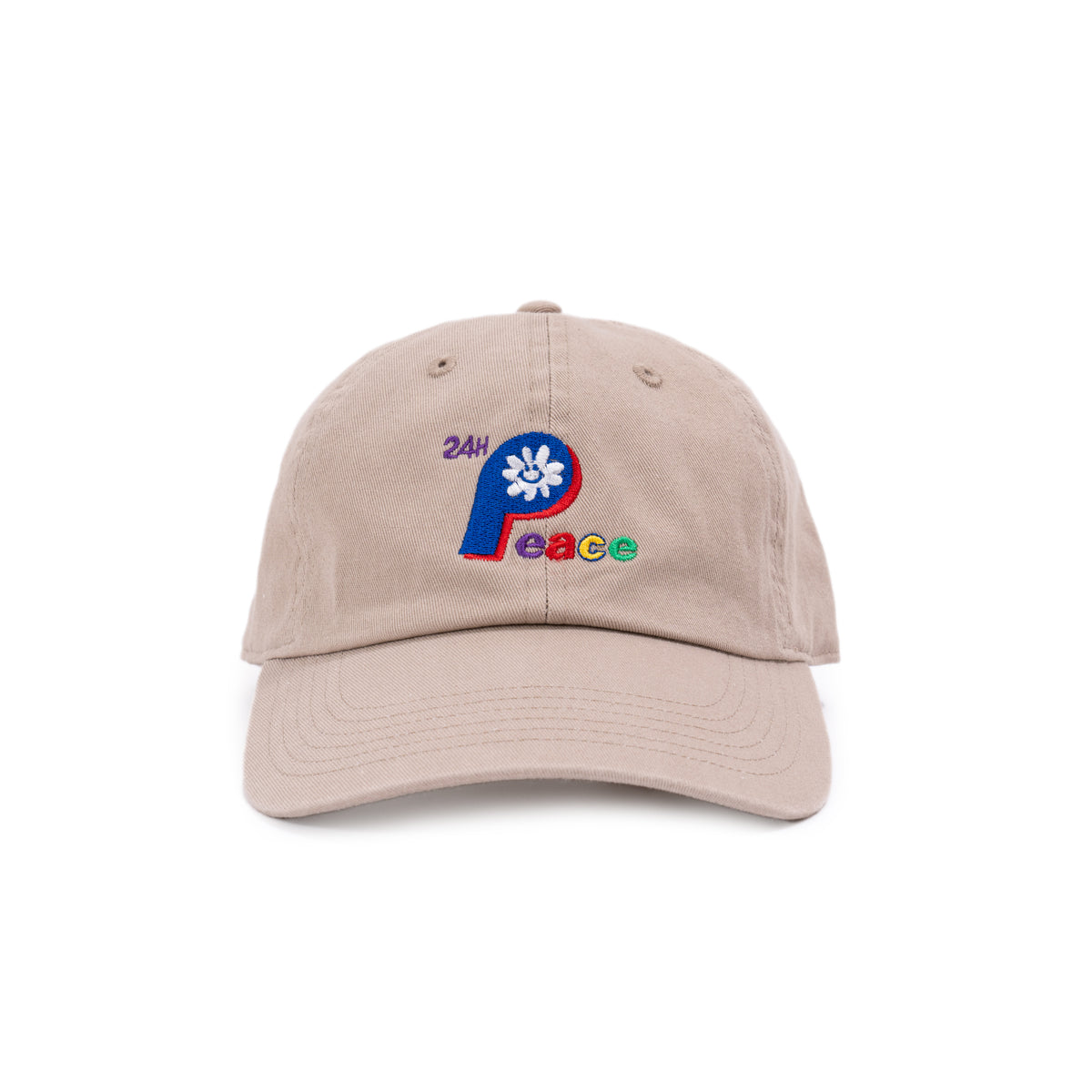 24H PEACE SMILE WASHED CAP (SAND KHAKI) / 24Hピースランウォッシュ 