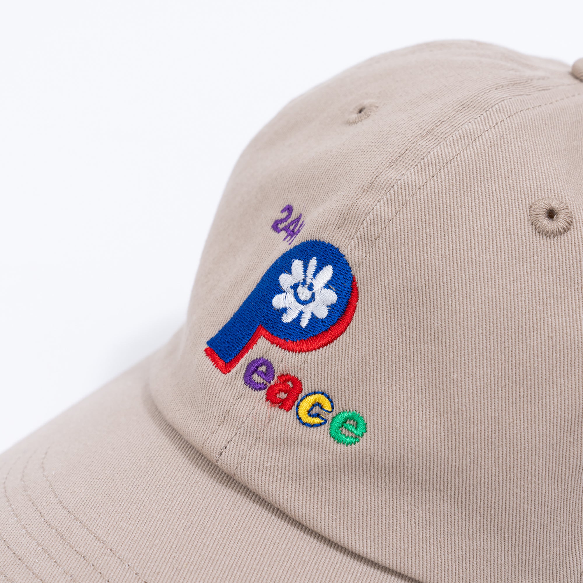 24H PEACE SMILE WASHED CAP (SAND KHAKI) / 24Hピースランウォッシュドキャップ (サンドカーキ)