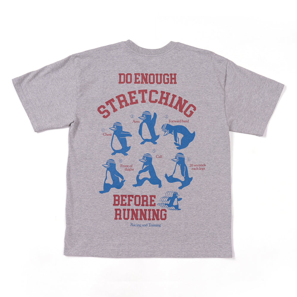 STRETCHING WITH PENGUINS TEE (GRAY) / ストレッチングウィズペンギンティー (グレー)