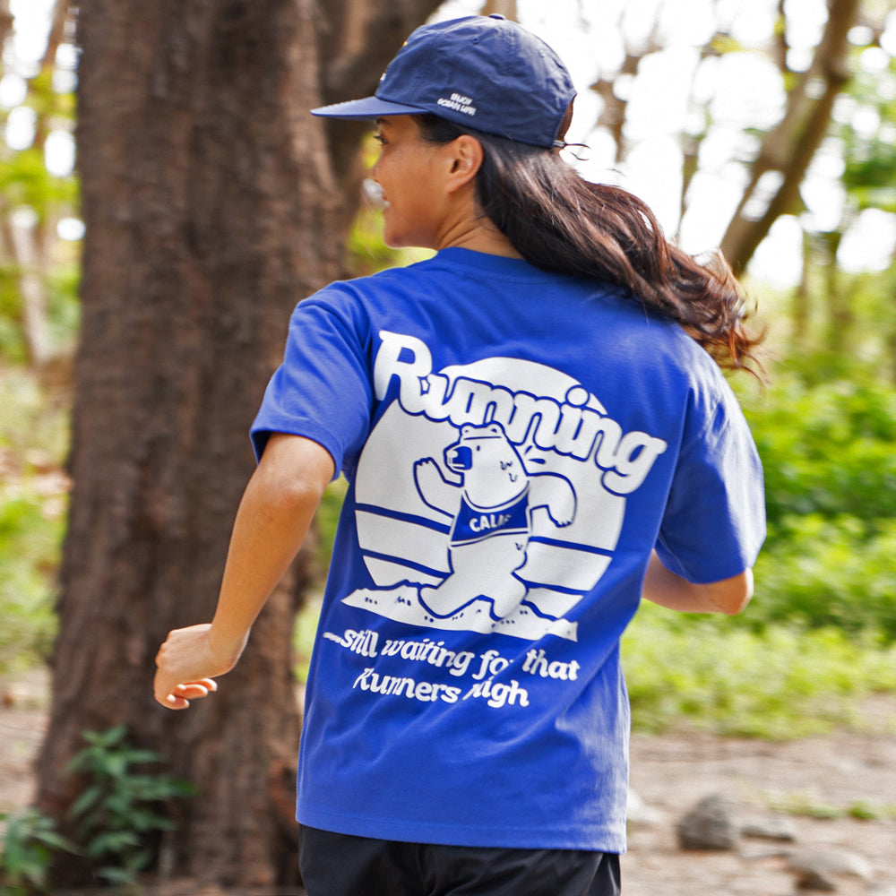 BEAR RUN IN CALIFORNIA ATHLEISURE TEE (DEEP BLUE) / ベアーランインカリフォルニアアスレジャーティー (ディープブルー)
