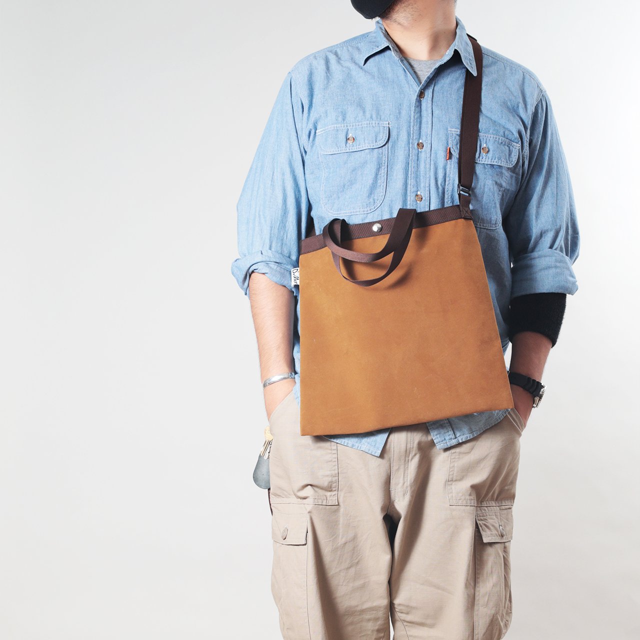 SAMPLE-ELEMENTARY TOTE BROWN SUEDE (THANK YOU)