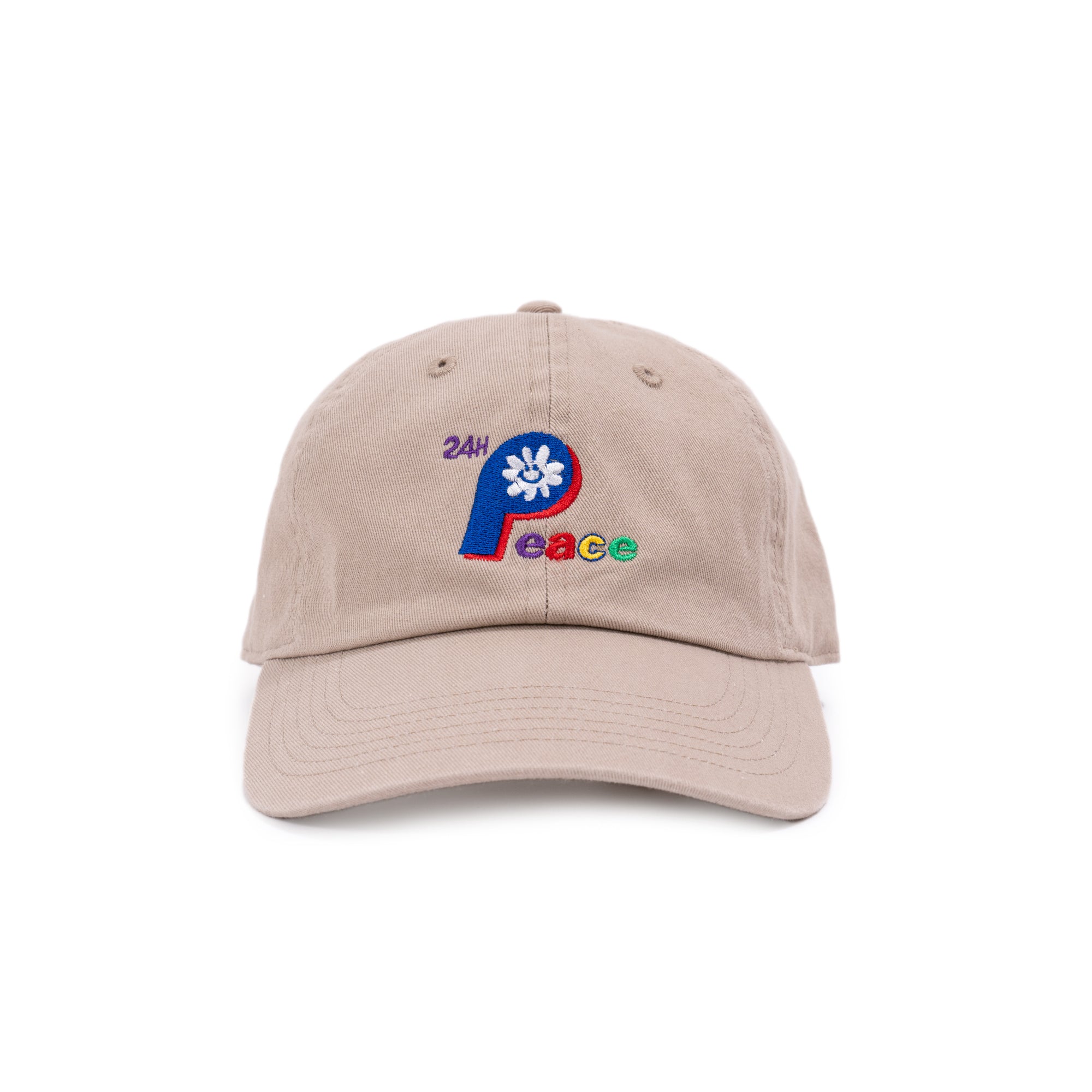 24H PEACE SMILE WASHED CAP (SAND KHAKI) / 24Hピースランウォッシュドキャップ (サンドカーキ)