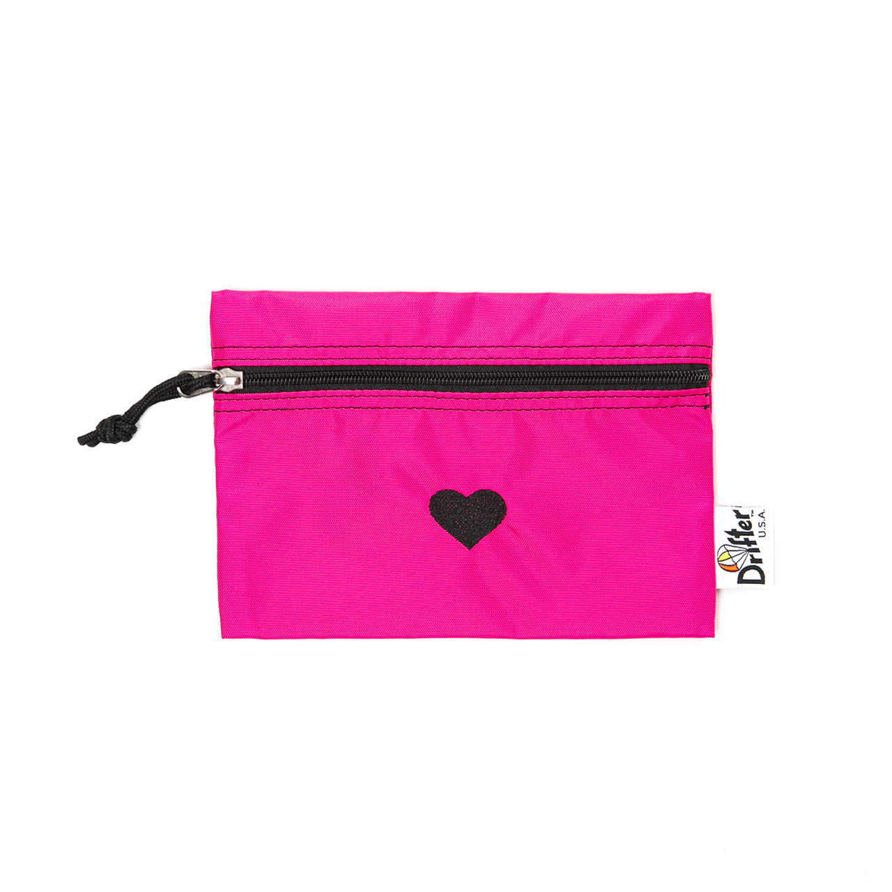 SAMPLE-MEDIUM POUCH PINK (BLACK HEART)