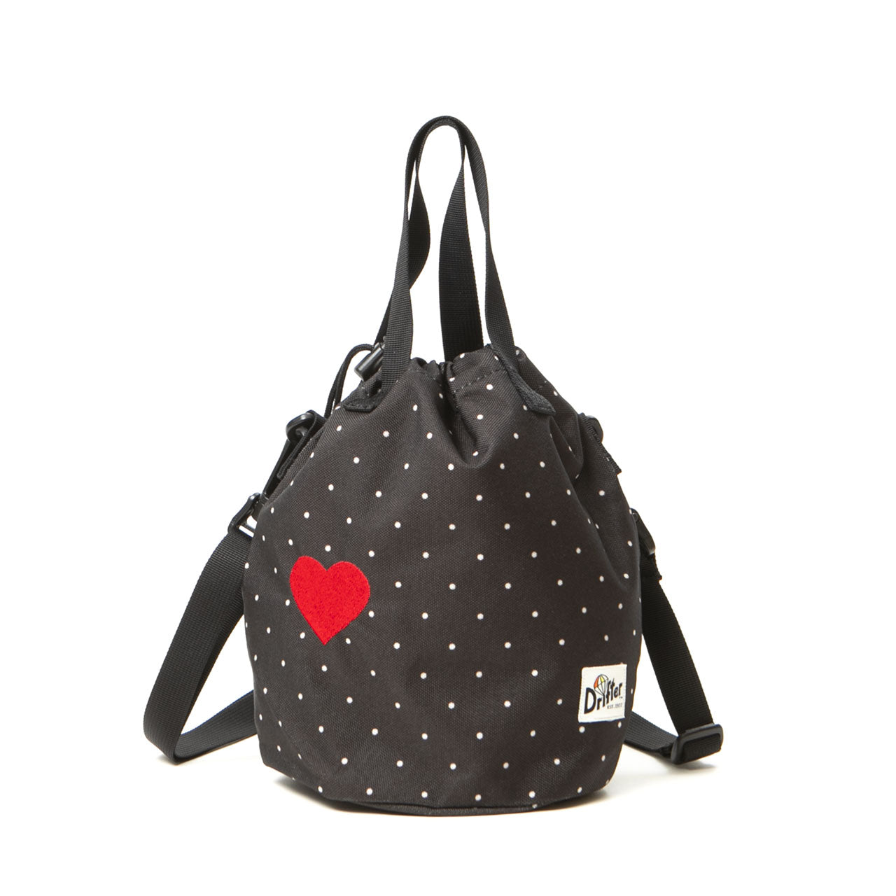 SAMPLE-DRAWSTRING POUCH DOTS (HEART) / サンプル-ドローストリング