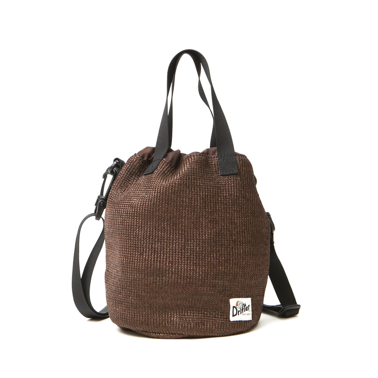 SAMPLE-DRAWSTRING POUCH STRAW MESH BROWN