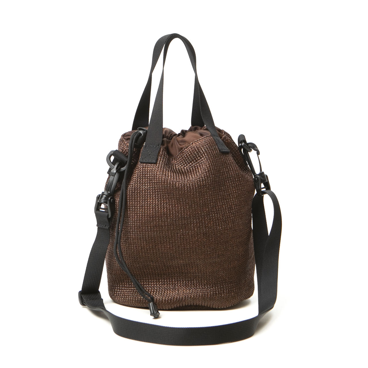 SAMPLE-DRAWSTRING POUCH STRAW MESH BROWN