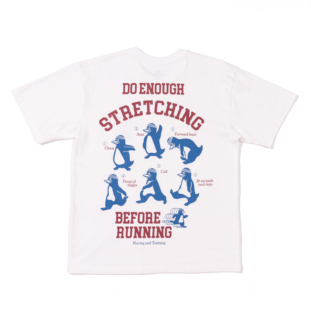STRETCHING WITH PENGUINS TEE (WHITE) / ストレッチングウィズペンギンティー (ホワイト)