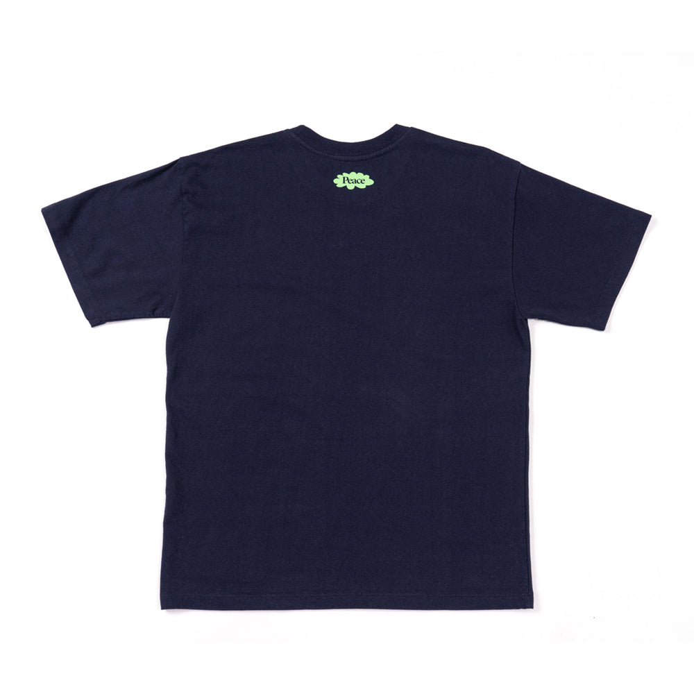 FLOWER RUN PEACE RUN TEE (NAVY BLUE) / フラワーランピースランティー (ネイビーブルー)