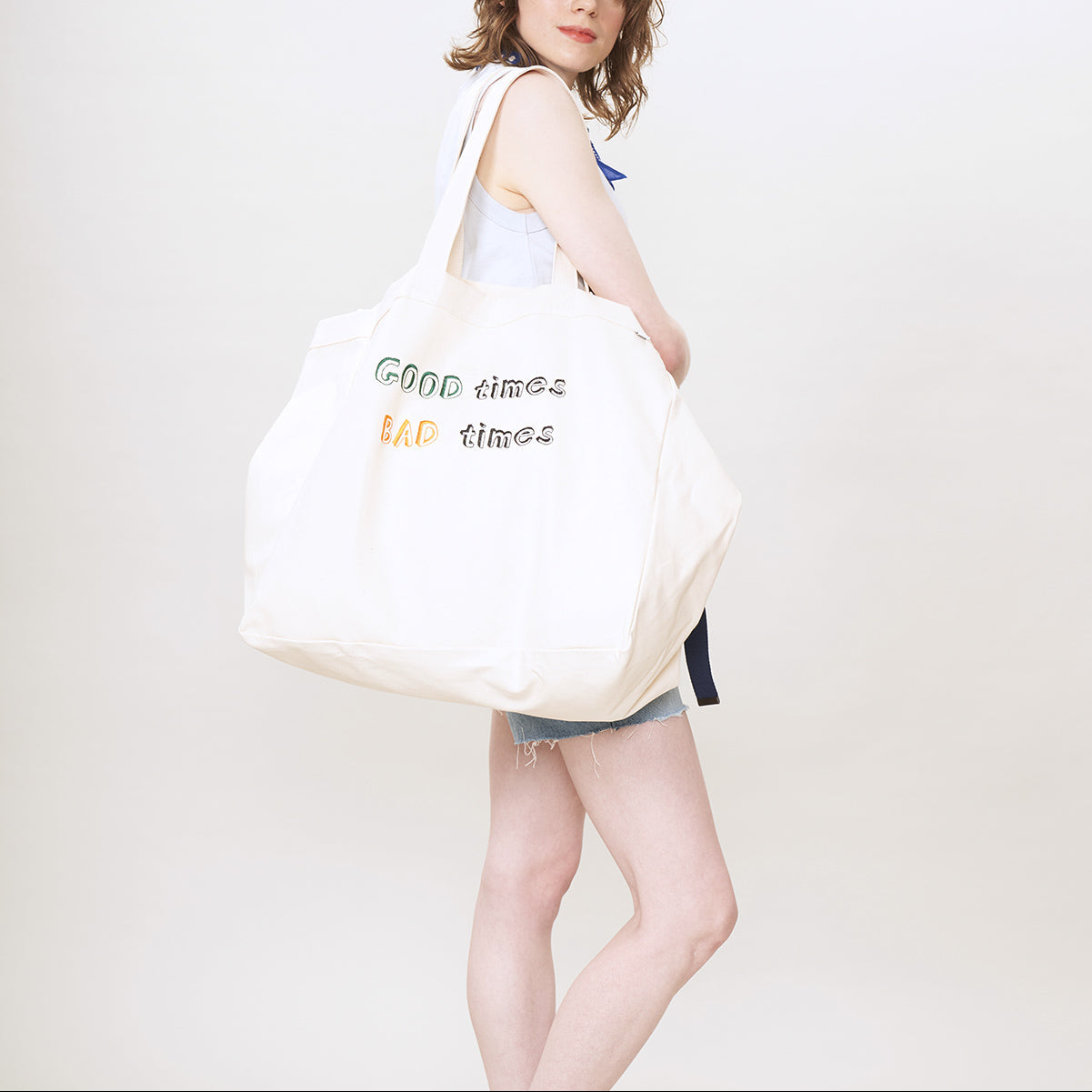 ビッグマーケットトート 刺繍　コットン drifter ドリフター