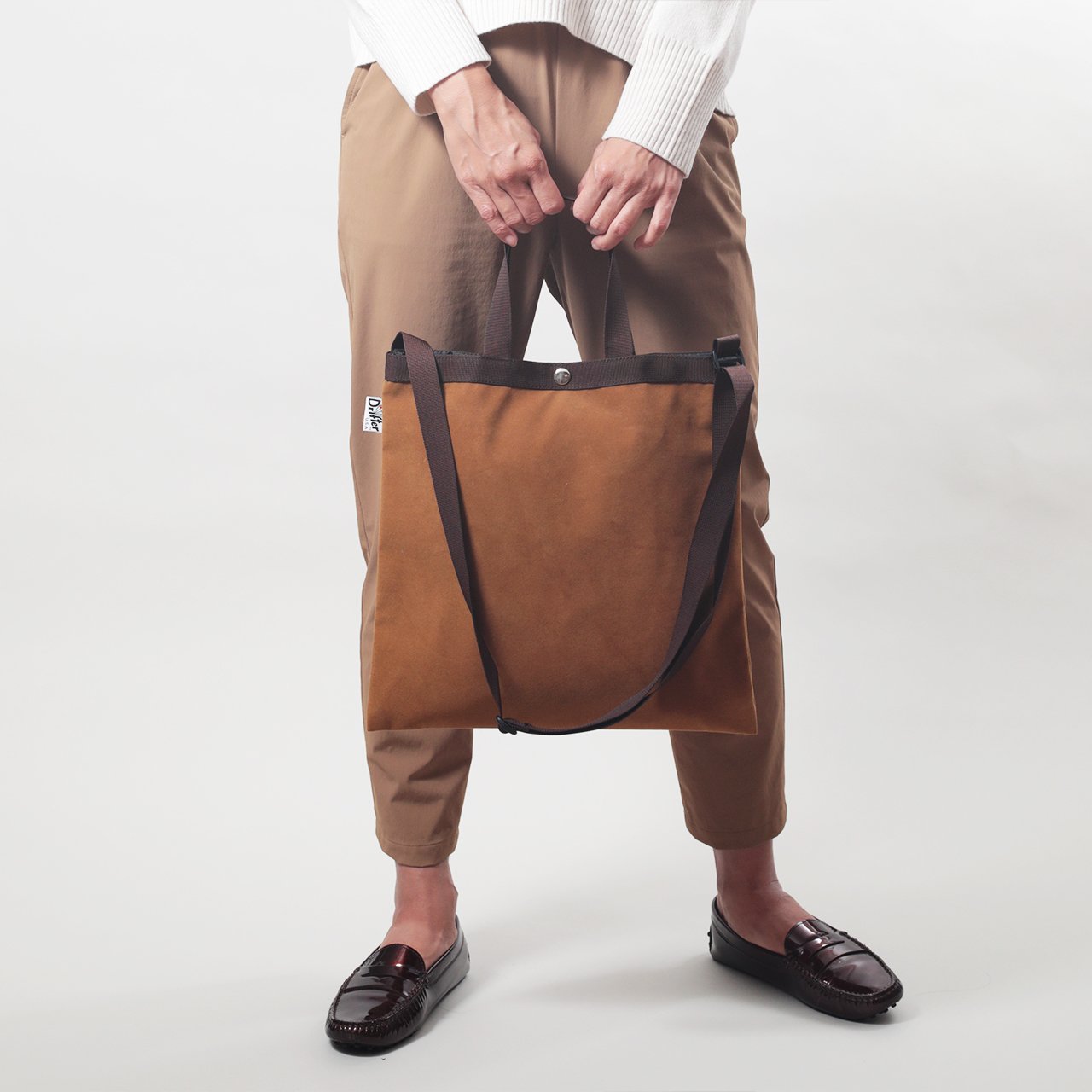 SAMPLE-ELEMENTARY TOTE BROWN SUEDE (THANK YOU)